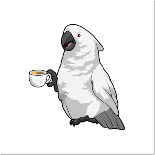 Parrot with Cup of Coffee Posters and Art